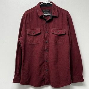 Grizzly Mountain Shirt Mens XL Red‎ Flannel Button Up Camp Hike Fish